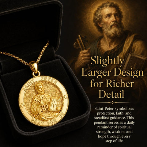 Patron Saint Medal Gold Plated Catholic Pendant Christian Religious Necklace Amulet Jewelry