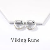 14K Gold Plated  Viking Hoop Earrings