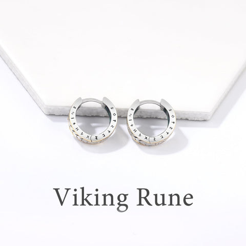 14K Gold Plated  Viking Hoop Earrings