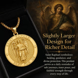 Patron Saint Medal Gold Plated Catholic Pendant Christian Religious Necklace Amulet Jewelry