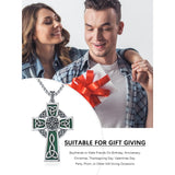 14K Gold Plated Celtic Vikin Cross Pendant Necklace Irish Jewelry Religious Protective Gift