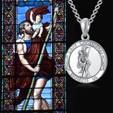 925 Sterling Silver Patron Saint Medals Saint Christopher Amulet Saint Michael Necklace Protection Jewelry for Men