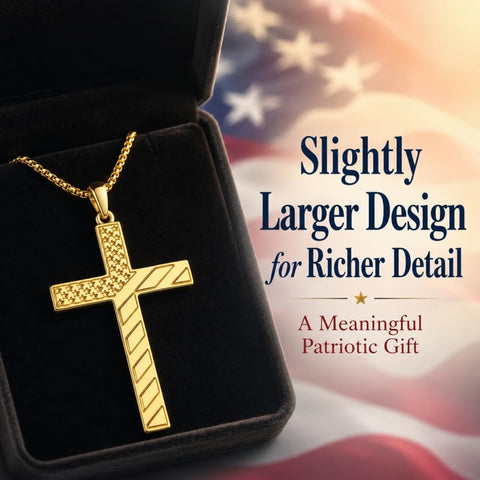 Cross Pendant Necklace  14K Gold Plated Christian Faith Jewelry