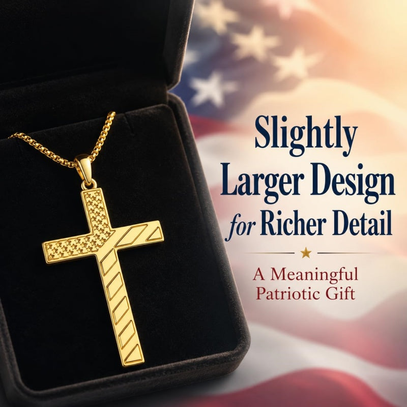 Cross Pendant Necklace  14K Gold Plated Christian Faith Jewelry