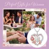 Sterling Silver Teardrop Gemstone Rose Butterfly Infinity Heart Necklace for Women