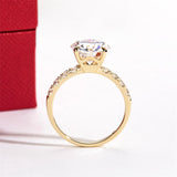 14K Gold Round Cut Moissanite Wedding Anniversary Ring