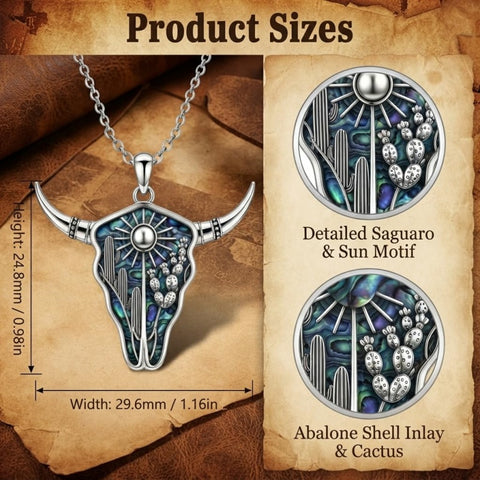 Sterling Silver  Bluebonnets Cow Skull Cowboy Hat Boot Cactus Cowgirl Texas Necklace Texas Necklace