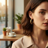 14K Gold Plated  Lightweight Hoop Earring for Women