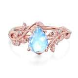 Sterling Silver 10K 14K 18K  Gold Pear Gemstone Vintage Engagement Wedding Promise Anniversary Ring