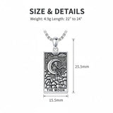 Sterling Silver Lovers Hierophant Magician Three of Swords Wheel of Fortune SkeletonTarot Card Pendant Necklace