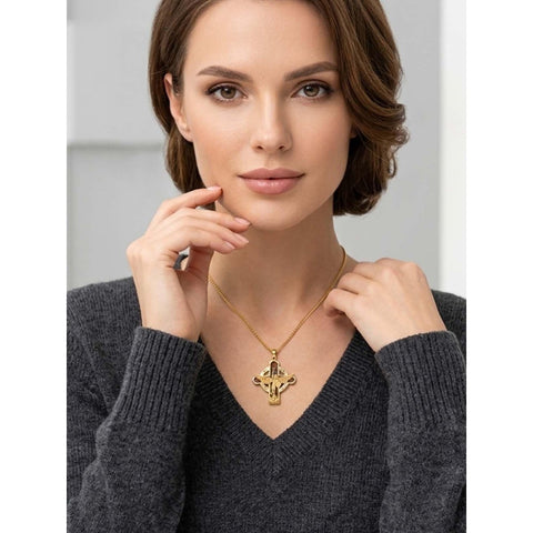 St Michael St Benedict  St Christopher Virgin MaryPendant Necklace 14K Gold Plated Christian Catholic Jewelry