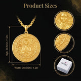 14K Gold Plated Patron Saint Necklace Saint Medal Catholic Amulet Jewelry