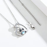 Sloth Necklace for Women 925 Sterling Silver Heart Sloth Pendant for Girls Sloth Jewelry Gift for Animal Lovers