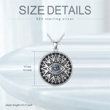 Evil Eye Necklace 925 Sterling Silver I Love You 100 Languages Necklace Evil Eye Pendant Jewelry Gifts for Women Men