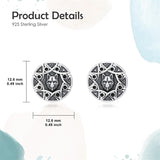 Sterling Silver Viking Raven Crow Skull Stud Earrings