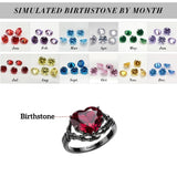 Sterling Silver Personalized Birthstone Punk Skull Bat Snake Ring Goth Jewelry for Halloween Birthday