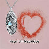 Sterling Silver Oval Paw Prints Dog FootPrints  Heart Rabbit Urn Necklace for Ashes Keepsake Jewelry for Women