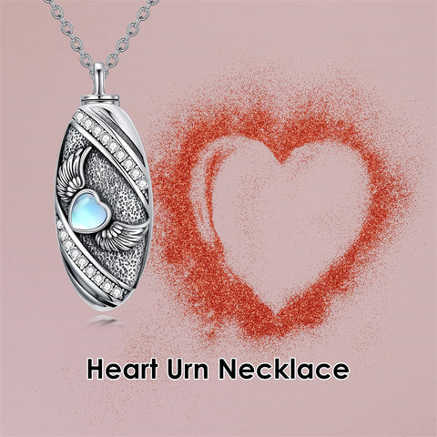 Sterling Silver Oval Paw Prints Dog FootPrints  Heart Rabbit Urn Necklace for Ashes Keepsake Jewelry for Women