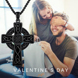 14K Gold Plated Celtic Vikin Cross Pendant Necklace Irish Jewelry Religious Protective Gift