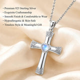 Sterling Silver Cross Pendant Necklace Gift for Anniversary Christmas