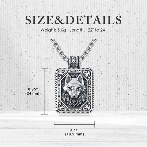 Sterling Silver Eagles Wolf Lion Pendant Necklace For Men with Stainless Steel Chain