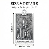 Sterling Silver Lovers Hierophant Magician Three of Swords Wheel of Fortune SkeletonTarot Card Pendant Necklace