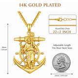 Christian Religious Medal Amulet 14K Gold Plated Pendant  Necklace