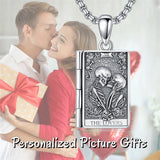 Sterling Silver Sun Moon Lovers Tarot Card Photo Locket Necklace
