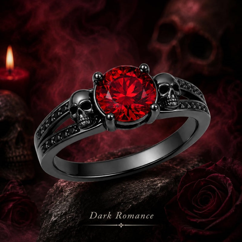 Sterling Silver 10K 14K 18K Gold Personalized Gothic Skull Ring Exquisite Spooky Jewelry for Halloween Lovers