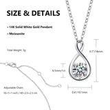 10K 14K 18K  White Gold Round Birthstone Infinity Necklace Mothers Day Gift