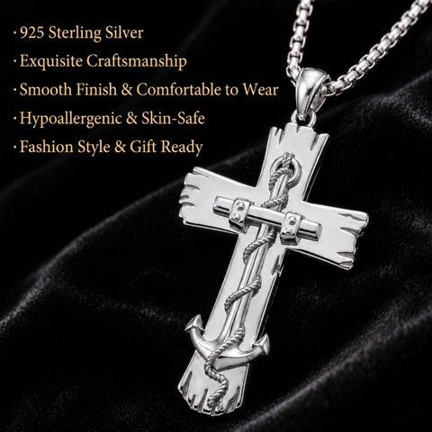 Sterling Silver Cross Pendant Necklace Christian Religious Jewelry Gifts for Anniversary