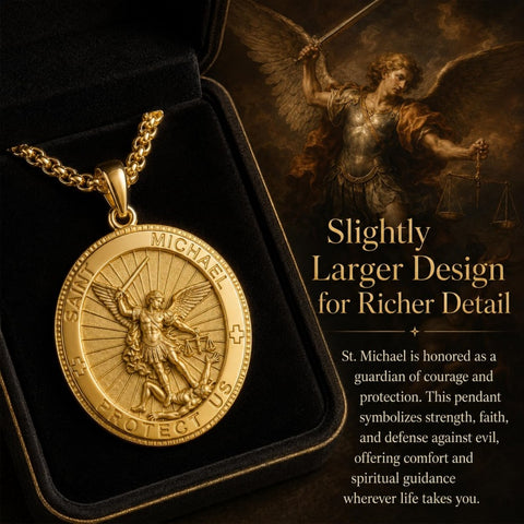 Patron Saint Medal Gold Plated Catholic Pendant Christian Religious Necklace Amulet Jewelry