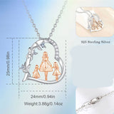 Sterling Silver Cubic Zirconia Mother Daughter Father Daughter Pendant Necklace