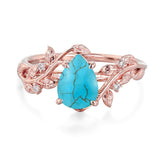 Sterling Silver 10K 14K 18K  Gold Pear Gemstone Vintage Engagement Wedding Promise Anniversary Ring
