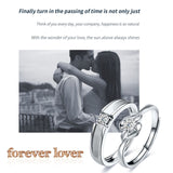 Sterling Silver Cubic Zirconia Endless Love Matching Set Couple Rings
