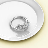 Rose Flower Moissanite Rings for Women Wife Sterling Silver Promise Rings Moissanite Engagement Wedding Ring