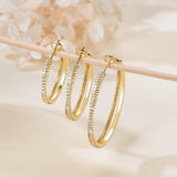 14K Gold Plated Cubic Zirconia Layered Dual-Hoop Earrings for Women