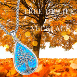 Tree of Life Necklace Sterling Silver Abalone Shell/Opal/Turquoisel Family Tree of Life Jewelry for Women Men