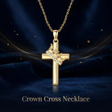 14K Gold Plated Birthstone Infinity  Cross Pendant NecklaceJewelry for Women
