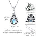 Sterling Silver TearDangle Moonstone Urn Necklace for Ashes