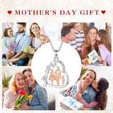 Sterling Silver Cubic Zirconia Mother Daughter Father Daughter Pendant Necklace