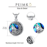 Wolf Gifts 925 Sterling Silver Celtic Moon Wolf Pendant Necklace for Women Men, Wolf Locket Necklace Birthday Jewelry for Girls