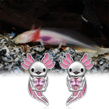 Axolotl  Earrings Studs 925 Sterling Silver Christmas Halloween Jewelry