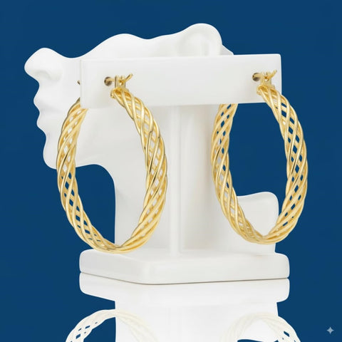 14K Gold Plated  Lightweight Hoop Earring for Women