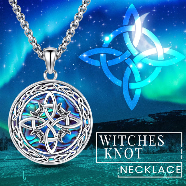Celtic Knot Witches Knot Pendant Necklace Pagan Wiccan Magic Amulet Jewelry for Women Men Gift Necklace