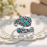 Sterling Silver Oxidized Dragonfly Butterfly Hummingbird Sea Turtle Anchor Cross Tree of Life Sunflower Spoon Ring