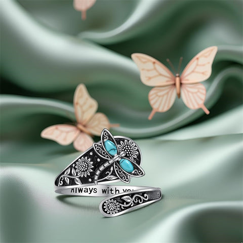 Sterling Silver Oxidized Dragonfly Butterfly Hummingbird Sea Turtle Anchor Cross Tree of Life Sunflower Spoon Ring