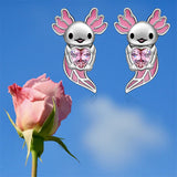 Axolotl  Earrings Studs 925 Sterling Silver Christmas Halloween Jewelry