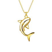 14K Gold 18K Gold Shark Pendant Necklace