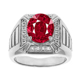 10K Gold 14K Gold 18K Gold Oval Cut Custom Ring Gemstone Ring for Men